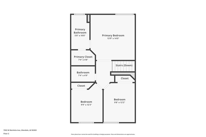 2,060/Mo, 7592 W Marlette Ave Glendale, AZ 85303 Floor Plan View 2