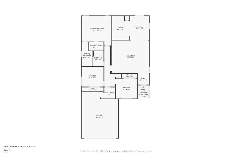 2,075/Mo, 8502 E Kiowa Ave Mesa, AZ 85209 Floor Plan View