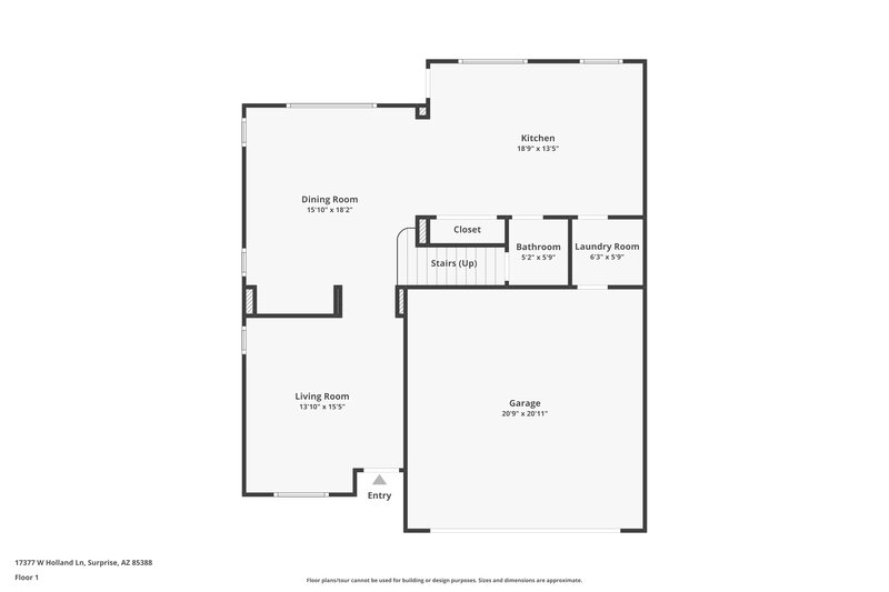 2,235/Mo, 17377 W Holland Ln Surprise, AZ 85388 Floor Plan View
