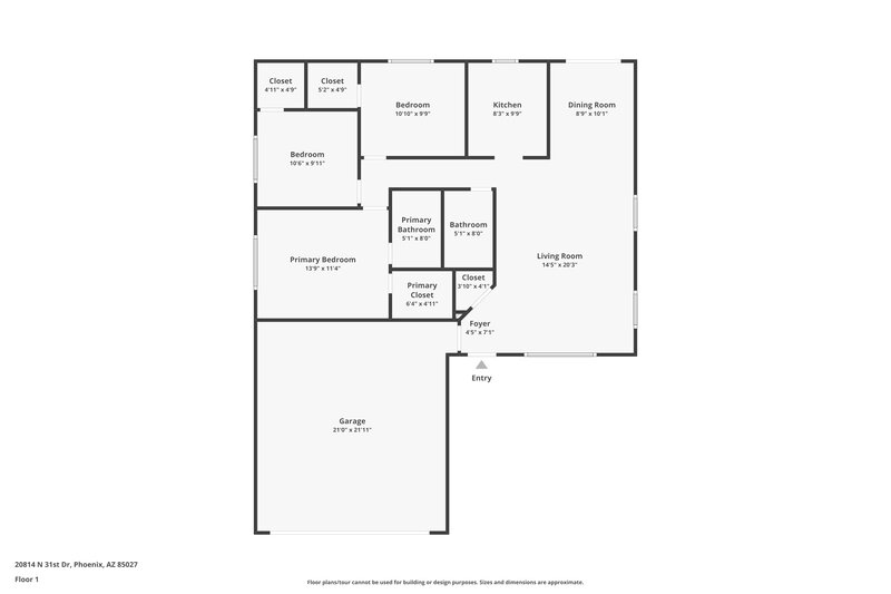 1,965/Mo, 20814 N 31st Dr Phoenix, AZ 85027 Floor Plan View