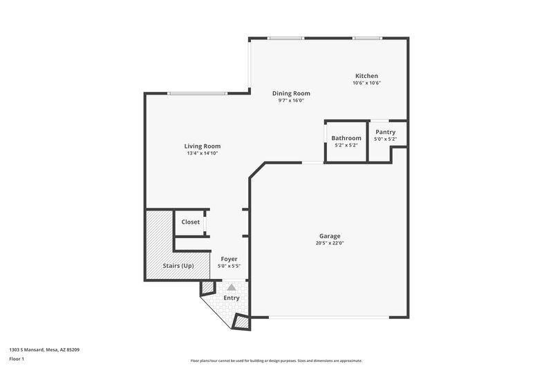 2,090/Mo, 1303 S Mansard Mesa, AZ 85209 Floor Plan View