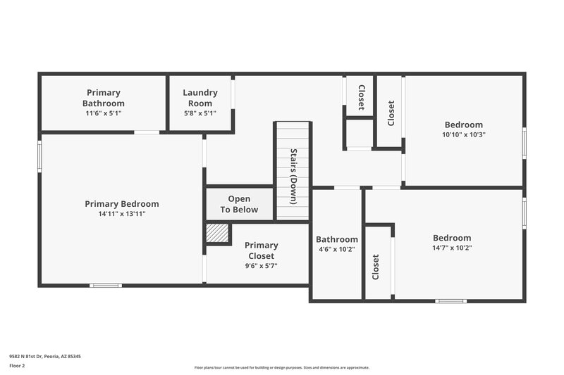 1,870/Mo, 9582 N 81st Dr Peoria, AZ 85345 Floor Plan View 2