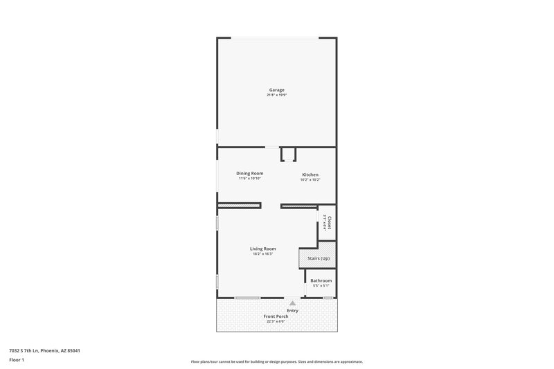 1,895/Mo, 7032 S 7th Ln Phoenix, AZ 85041 Floor Plan View