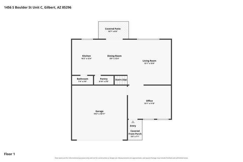 2,180/Mo, 1456 S Boulder St Unit C Gilbert, AZ 85296 Floor Plan View