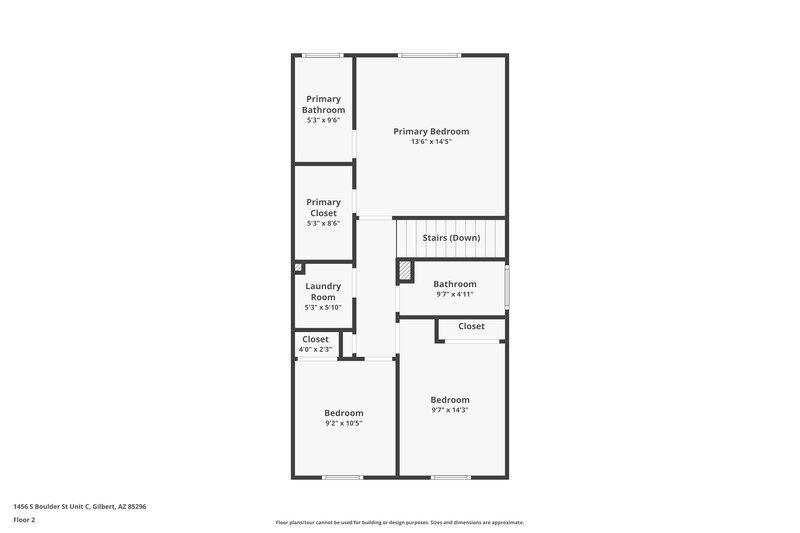 2,270/Mo, 1456 S Boulder St Unit C Gilbert, AZ 85296 Floor Plan View 2