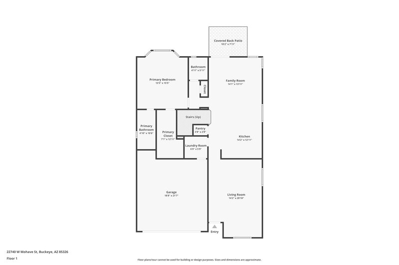 2,020/Mo, 22740 W Mohave St Buckeye, AZ 85326 Floor Plan View
