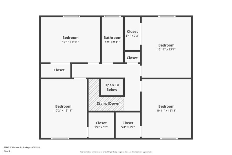 2,020/Mo, 22740 W Mohave St Buckeye, AZ 85326 Floor Plan View 2