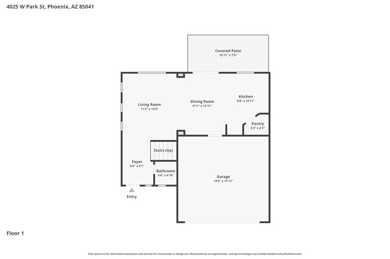 2,210/Mo, 4025 W Park St Phoenix, AZ 85041 Floor Plan View