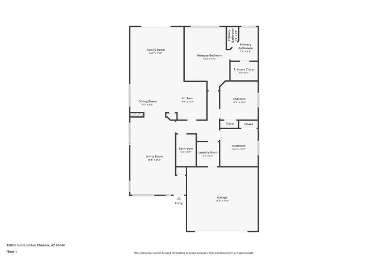 1,940/Mo, 1509 E Sunland Ave Phoenix, AZ 85040 Floor Plan View