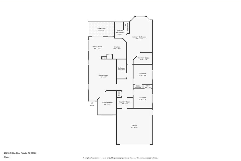 1,945/Mo, 20278 N 82nd Lane Peoria, AZ 85382 Floor Plan View