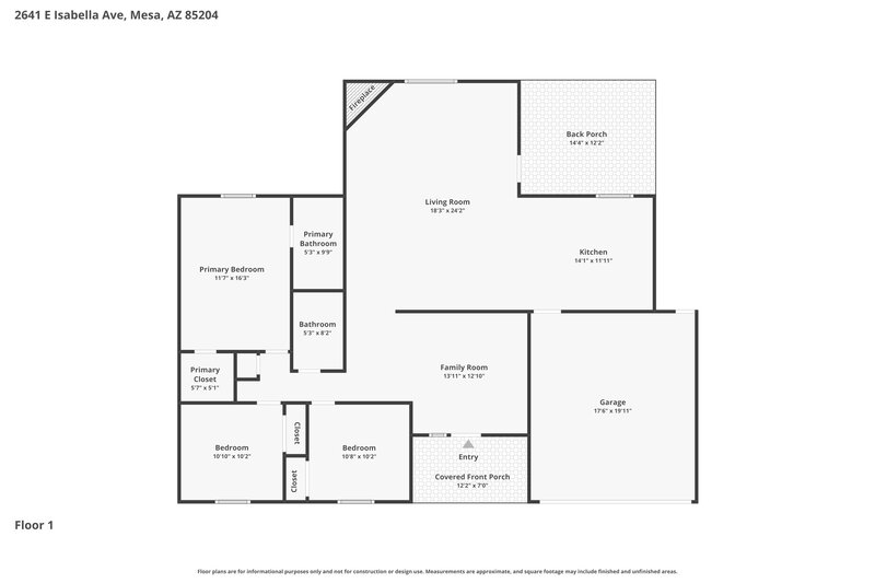2,275/Mo, 2641 E Isabella Ave Mesa, AZ 85204 Floor Plan View