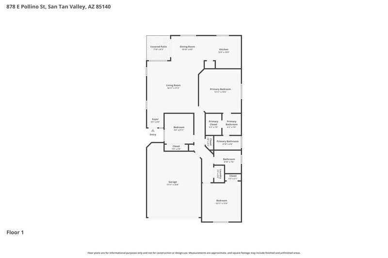 1,920/Mo, 878 E Pollino St San Tan Valley, AZ 85140 Floor Plan View
