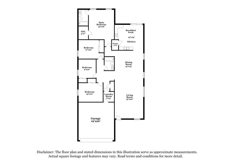 1,990/Mo, 11535 W Windrose Ave El Mirage, AZ 85335 Floor Plan View