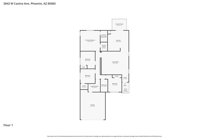 2,070/Mo, 3042 W Casino Ave Phoenix, AZ 85083 Floor Plan View
