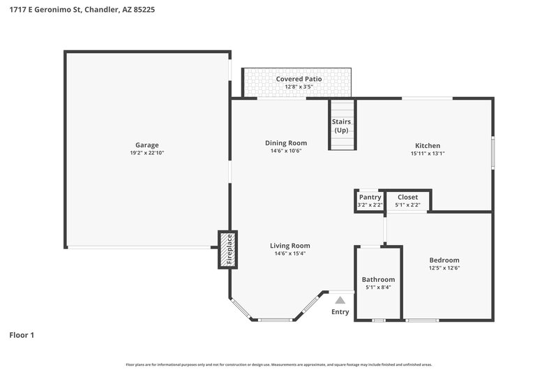 2,385/Mo, 1717 E Geronimo St Chandler, AZ 85225 Floor Plan View