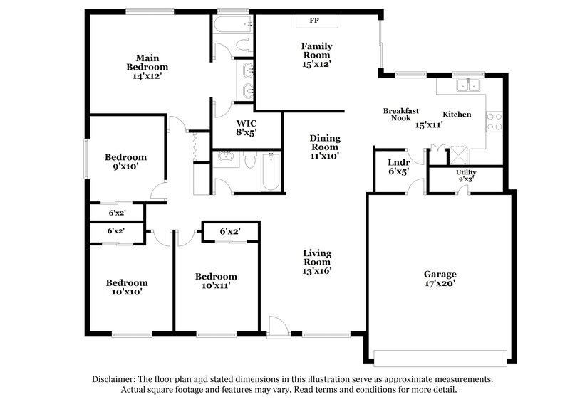 1,980/Mo, 1518 E Carter Rd Phoenix, AZ 85042 Floor Plan View