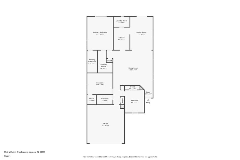 1,765/Mo, 7342 W St Charles Ave Laveen, AZ 85339 Floor Plan View