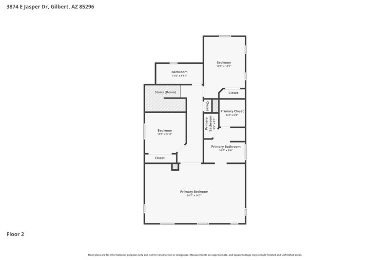 2,235/Mo, 3874 E Jasper Dr Gilbert, AZ 85296 Floor Plan View 2