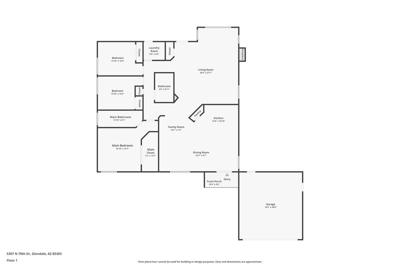 2,080/Mo, 5307 N 79th Dr Glendale, AZ 85303 Floor Plan View