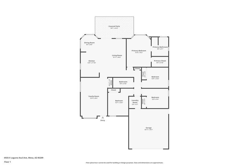 2,320/Mo, 6925 E Laguna Azul Ave Mesa, AZ 85209 Floor Plan View