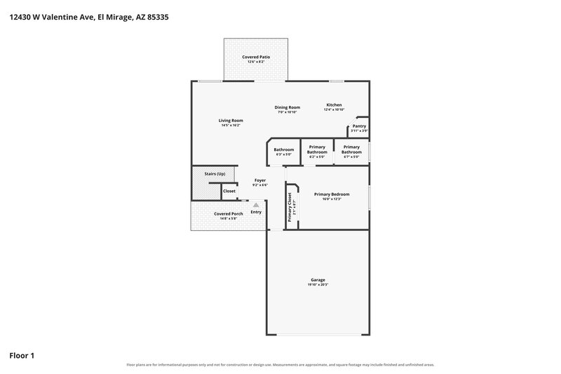 1,925/Mo, 12430 W Valentine Ave El Mirage, AZ 85335 Floor Plan View
