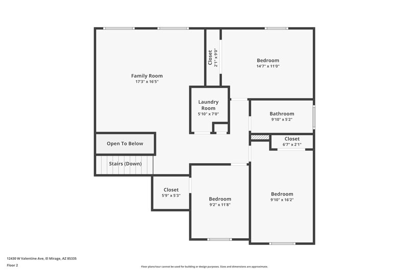 2,040/Mo, 12430 W Valentine Ave El Mirage, AZ 85335 Floor Plan View 2