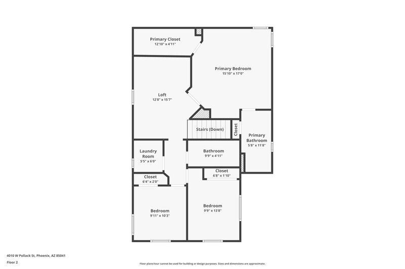 1,835/Mo, 4010 W Pollack St Phoenix, AZ 85041 Floor Plan View 2