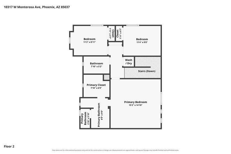 1,815/Mo, 10317 W Monterosa Ave Phoenix, AZ 85037 Floor Plan View 2
