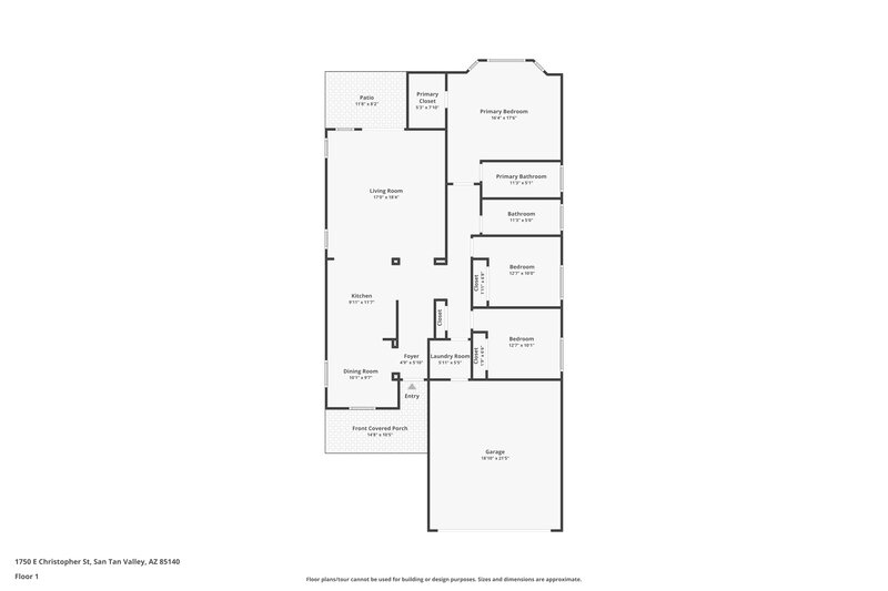 1,770/Mo, 1750 E Christopher Street San Tan Valley, AZ 85140 Floor Plan View