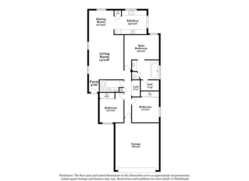 2,295/Mo, 3036 E Pontiac Dr Phoenix, AZ 85050 Floor Plan View