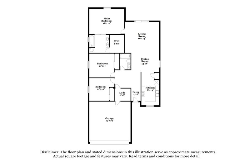 1,945/Mo, 8127 S 5Th Ave Phoenix, AZ 85041 Floorplan View
