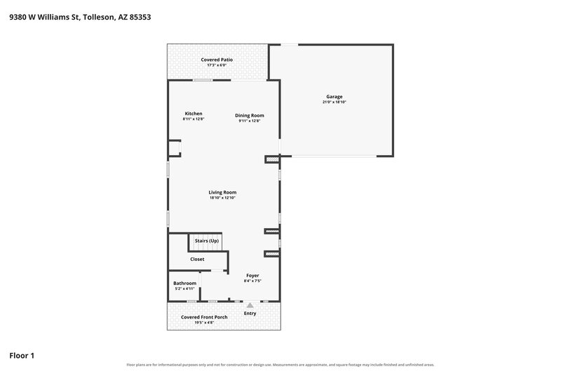 2,225/Mo, 9380 W Williams St Tolleson, AZ 85353 Floor Plan View