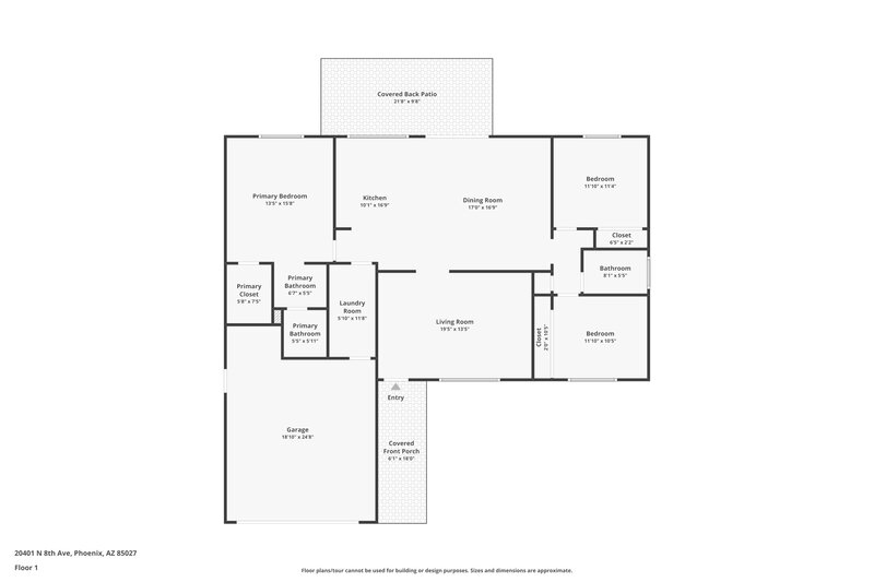 1,975/Mo, 20401 N 8th Avenue Phoenix, AZ 85027 Floor Plan View