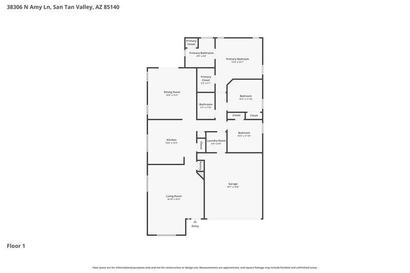 1,955/Mo, 38306 N Amy Ln San Tan Valley, AZ 85140 Floor Plan View