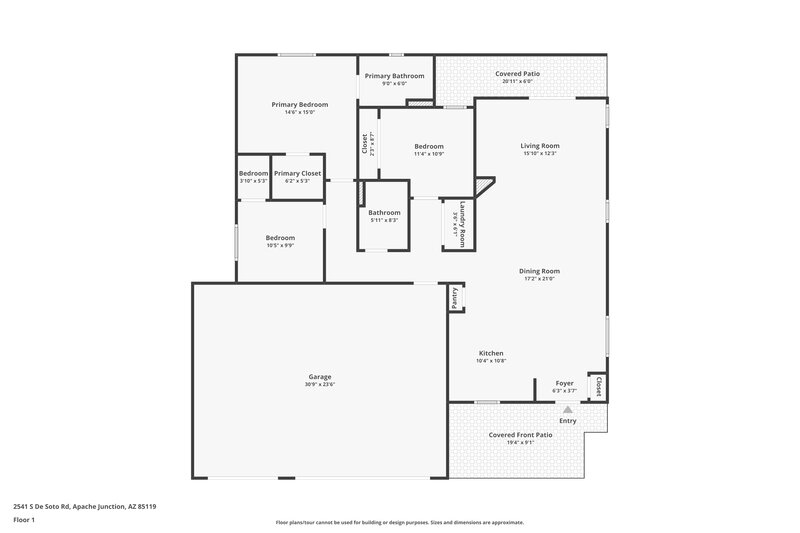 2,065/Mo, 2541 S De Soto Rd Apache Junction, AZ 85119 Floor Plan View