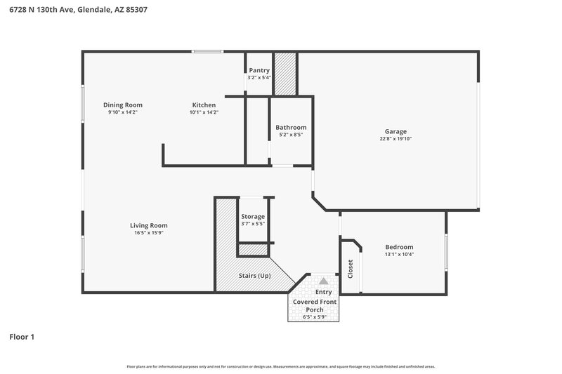 2,425/Mo, 6728 N 130th Ave Glendale, AZ 85307 Floor Plan View