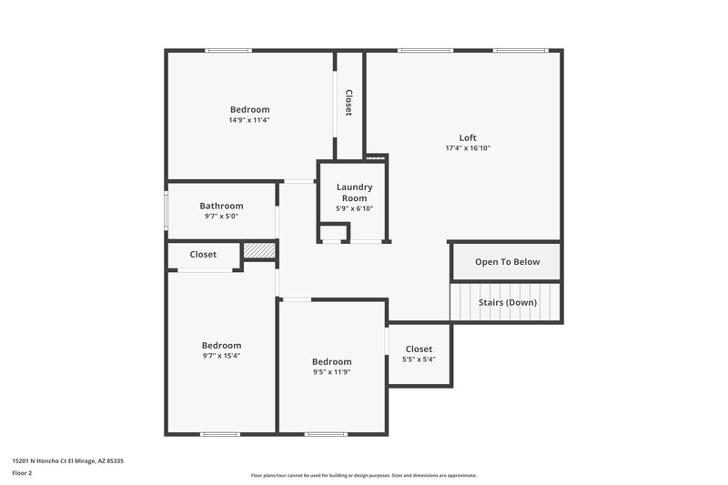 2,110/Mo, 15201 N Honcho Ct El Mirage, AZ 85335 Floor Plan View 2