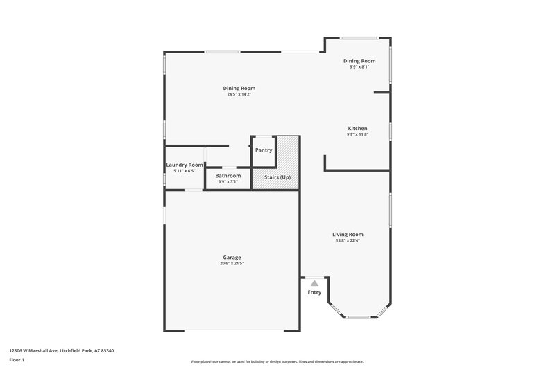 2,225/Mo, 12306 W Marshall Ave Litchfield Park, AZ 85340 Floor Plan View