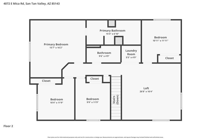 2,045/Mo, 4072 E Mica Rd San Tan Valley, AZ 85143 Floor Plan View 2