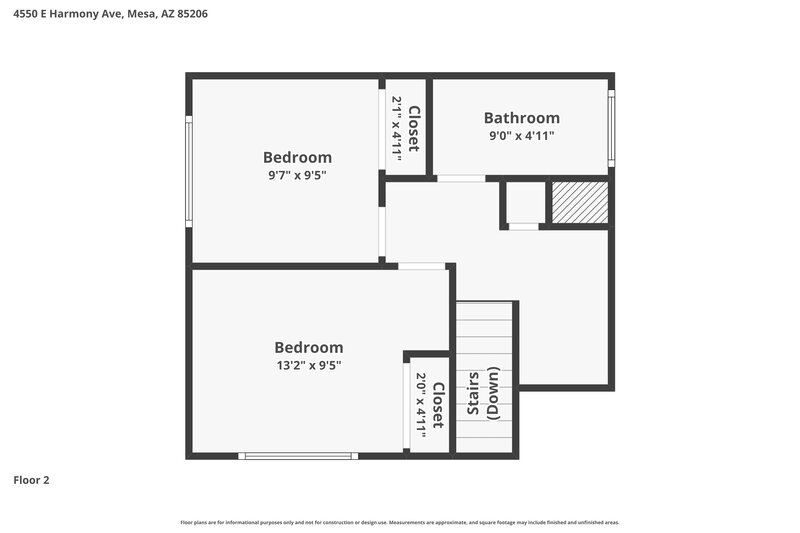 2,195/Mo, 4550 E Harmony Ave Mesa, AZ 85206 Floor Plan View 2