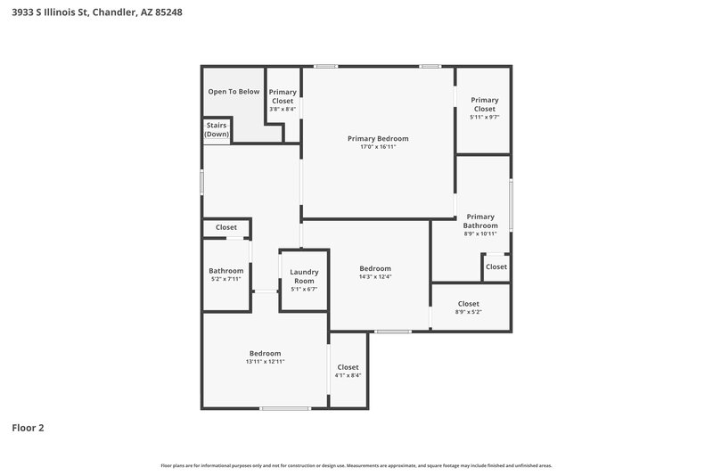 2,590/Mo, 3933 S Illinois St Chandler, AZ 85248 Floor Plan View 2