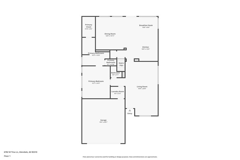 2,325/Mo, 6782 W Tina Ln Glendale, AZ 85310 Floor Plan View