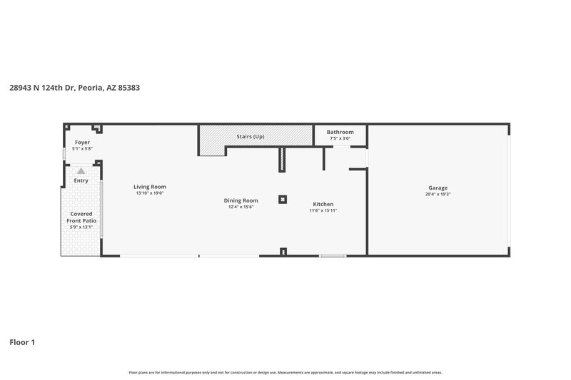 2,075/Mo, 28943 N 124th Dr Peoria, AZ 85383 Floor Plan View