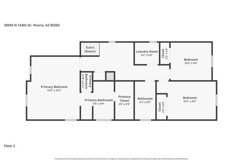 2,075/Mo, 28943 N 124th Dr Peoria, AZ 85383 Floor Plan View 2