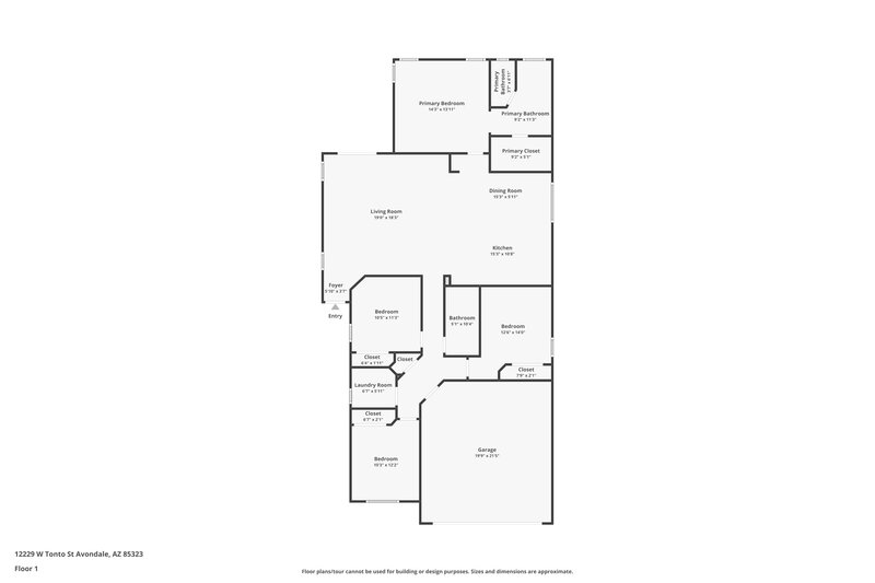 2,390/Mo, 12229 W Tonto St Avondale, AZ 85323 Floor Plan View