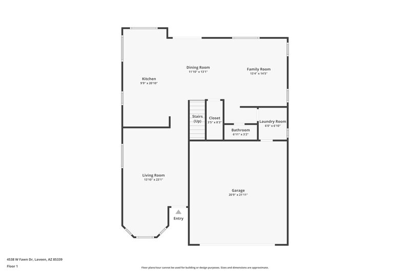 2,400/Mo, 4538 W Fawn Dr Laveen, AZ 85339 Floor Plan View