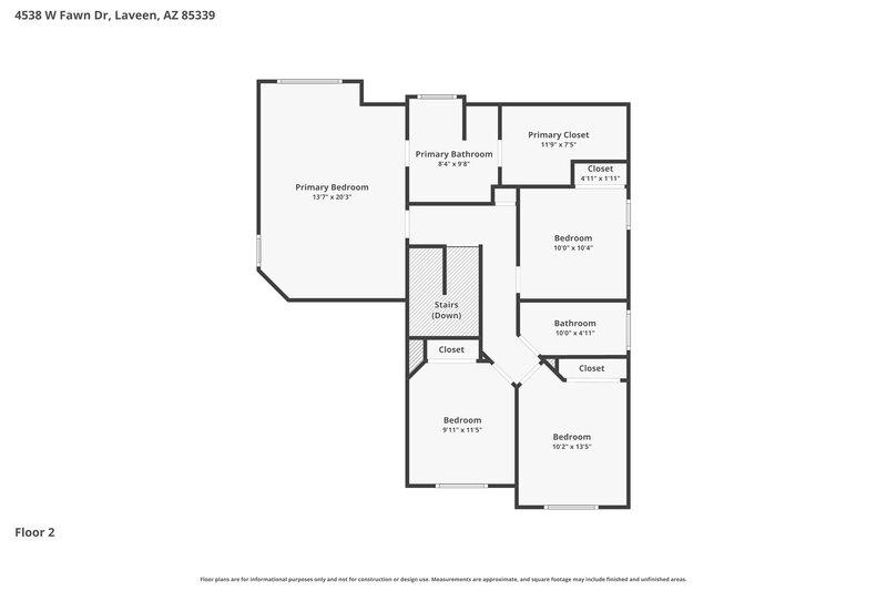 2,315/Mo, 4538 W Fawn Dr Laveen, AZ 85339 Floor Plan View 2