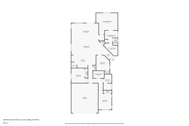 2,310/Mo, 1097 W Desert Hills Dr San Tan Valley, AZ 85143 Floor Plan View