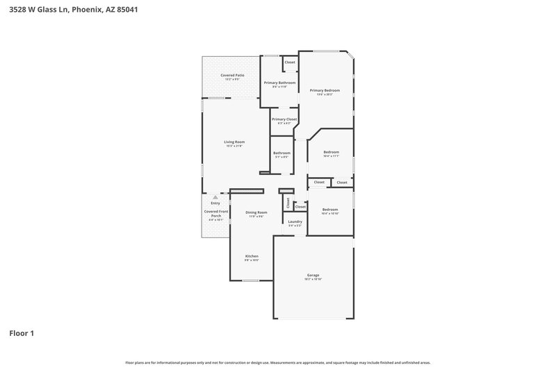 1,980/Mo, 3528 W Glass Ln Phoenix, AZ 85041 Floor Plan View