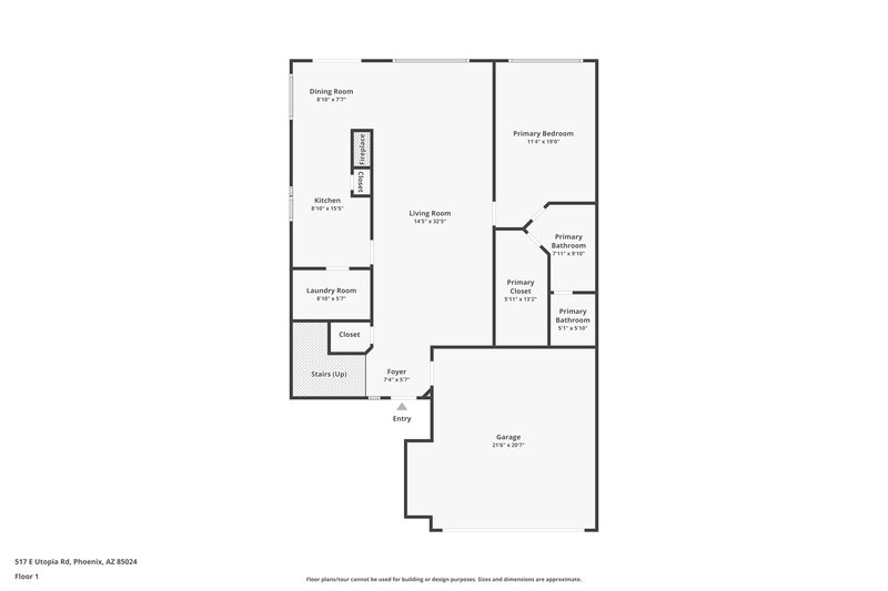 2,400/Mo, 517 E Utopia Rd Phoenix, AZ 85024 Floor Plan View